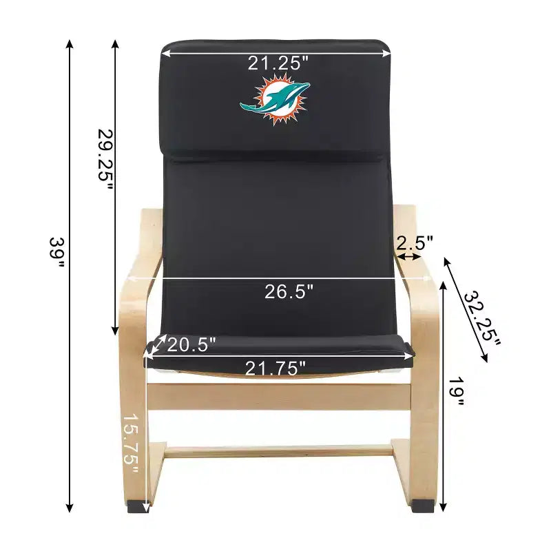 Poltrona in legno curvato NFL Miami Dolphins
