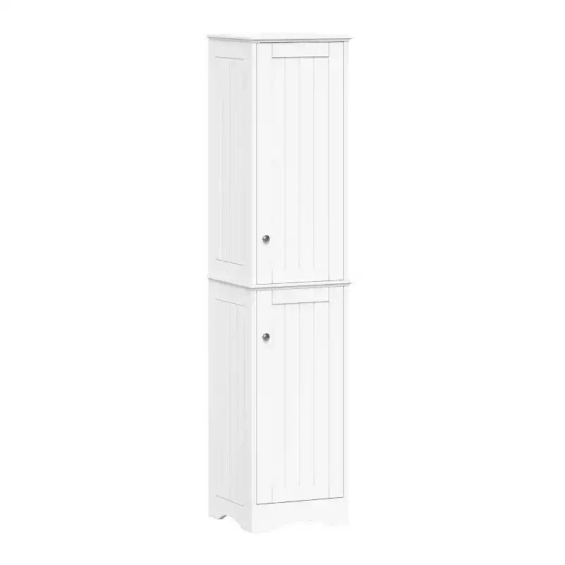 RiverRidge Ashland Two-Door Tall Bathroom Storage Cabinet and Linen Organizer with Adjustable Shelves White