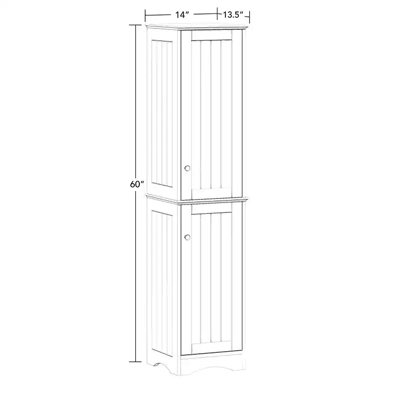 RiverRidge Ashland Armadietto Alto da Bagno a Due Ante con Ripiani Regolabili, Bianco