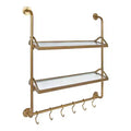 26" x 31" Marit Metal Wall Shelf Gold - Kate & Laurel All Things Decor