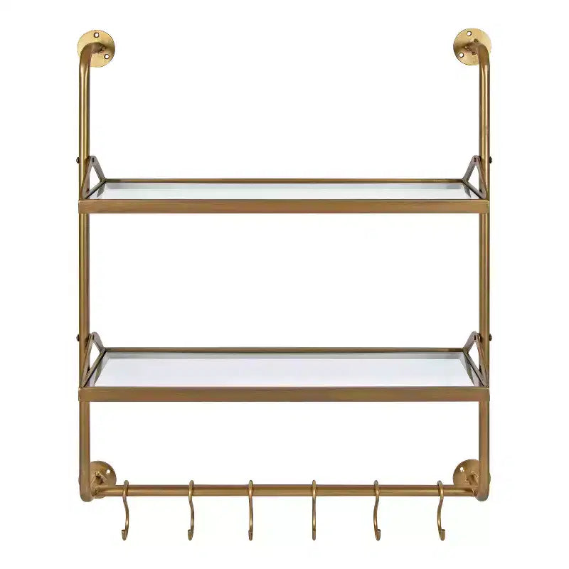Mensola da parete in metallo Marit 26" x 31" Oro - Kate & Laurel All Things Decor