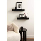Kate & Laurel All Things Decor Set di 2 mensole flottanti Reid a coste nere