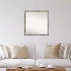 Specchio da parete quadrato Amanti Art 29" x 29" senza smussatura, finitura Grigio Tortora Lavato