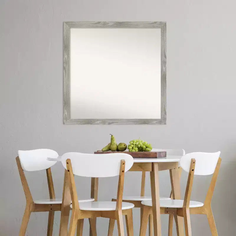 Specchio da parete quadrato Amanti Art 29" x 29" senza smussatura, finitura Grigio Tortora Lavato