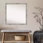 Specchio da parete quadrato Amanti Art 29" x 29" senza smussatura, finitura Grigio Tortora Lavato