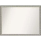 41"x30" Elegant Narrow Wall Mirror for Bathroom, Pewter Finish - Amanti Art: Includes Mounting Hardware