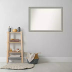 Specchio da parete stretto ed elegante 41"x30" per bagno, finitura peltro - Amanti Art: Hardware di montaggio incluso