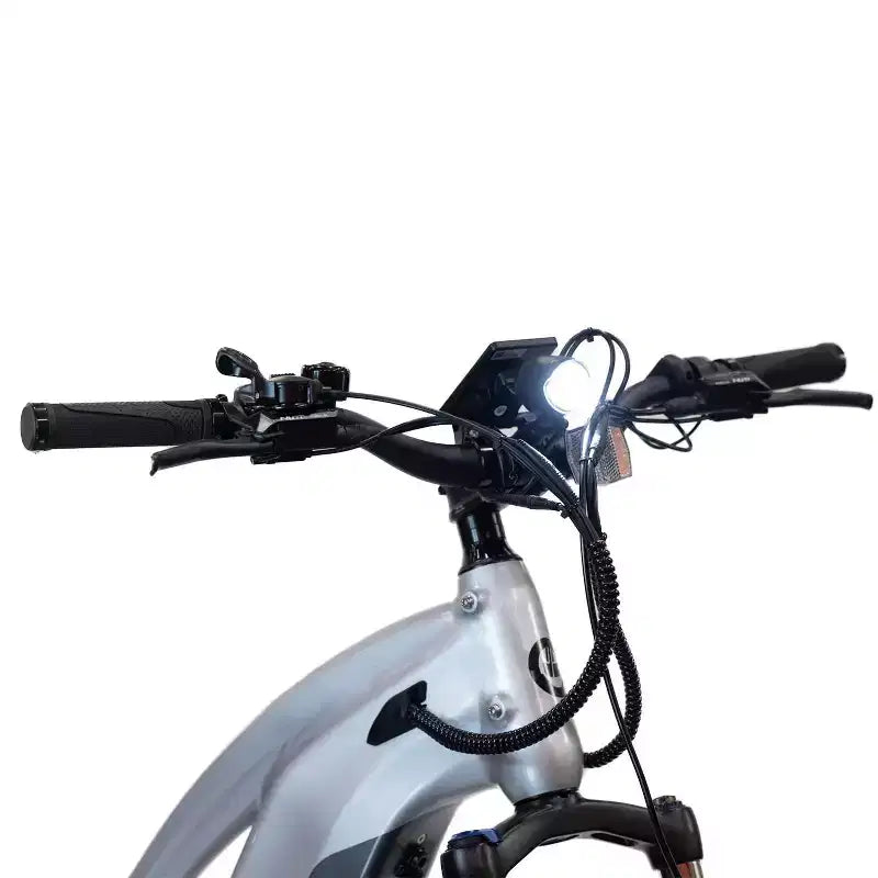 Bicicletta elettrica ibrida GOTRAX per adulti con pneumatici fat da 26" e telaio ribassato - Argento