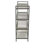 Scarpiera in metallo a 4 ripiani, scaffalatura in metallo stirato con supporti centrali, struttura resistente con maniglie, capacità 12 paia, nichel
