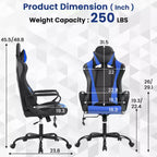 BestMassage Gaming Chair High-Back Office Chair with Lumbar Support Massage Function and PU Leather Rolling Swivel Chair for Adults and Teens