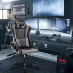 BestMassage Gaming Chair High-Back Office Chair with Lumbar Support Massage Function and PU Leather Rolling Swivel Chair for Adults and Teens