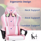 BestMassage Gaming Chair High-Back Office Chair with Lumbar Support Massage Function and PU Leather Rolling Swivel Chair for Adults and Teens