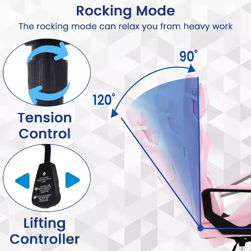 BestMassage Gaming Chair High-Back Office Chair with Lumbar Support Massage Function and PU Leather Rolling Swivel Chair for Adults and Teens