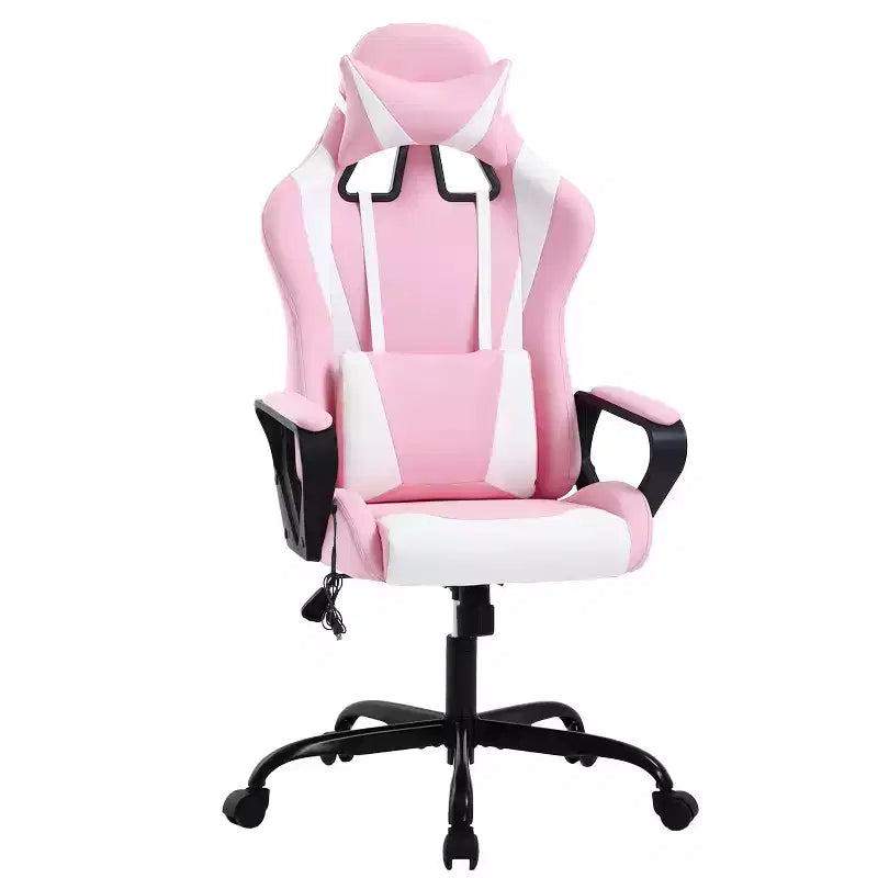 BestMassage Gaming Chair High-Back Office Chair with Lumbar Support Massage Function and PU Leather Rolling Swivel Chair for Adults and Teens