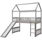 Letto a soppalco/a casetta Whisen 79.5L x 41.8W moderno, dimensione doppia, con scivolo