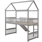 Letto a soppalco/a casetta Whisen 79.5L x 41.8W moderno, dimensione doppia, con scivolo