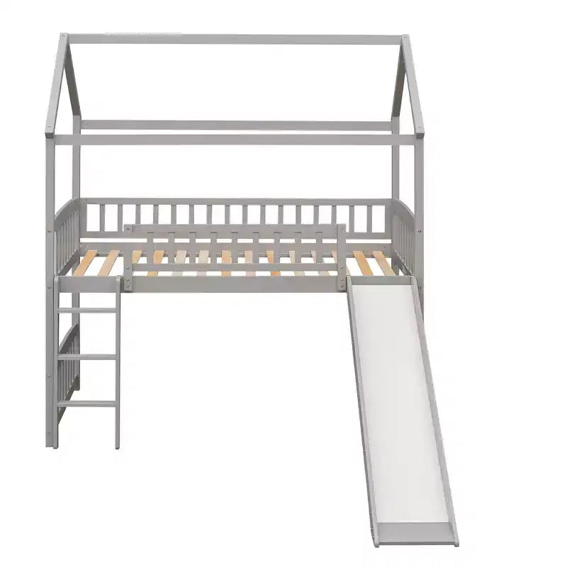 Letto a soppalco/a casetta Whisen 79.5L x 41.8W moderno, dimensione doppia, con scivolo