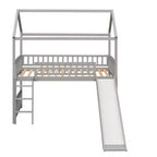 Letto a soppalco/a casetta Whisen 79.5L x 41.8W moderno, dimensione doppia, con scivolo