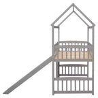 Letto a soppalco/a casetta Whisen 79.5L x 41.8W moderno, dimensione doppia, con scivolo