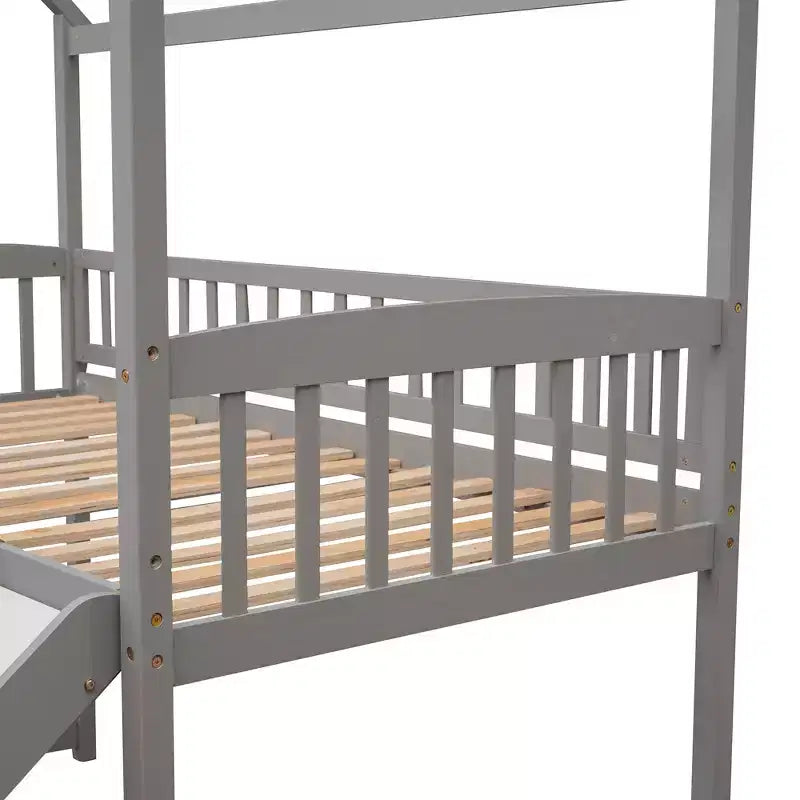 Letto a soppalco/a casetta Whisen 79.5L x 41.8W moderno, dimensione doppia, con scivolo