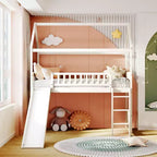 Letto a soppalco/a casetta Whisen 79.5L x 41.8W moderno, dimensione doppia, con scivolo