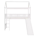 Letto a soppalco/a casetta Whisen 79.5L x 41.8W moderno, dimensione doppia, con scivolo