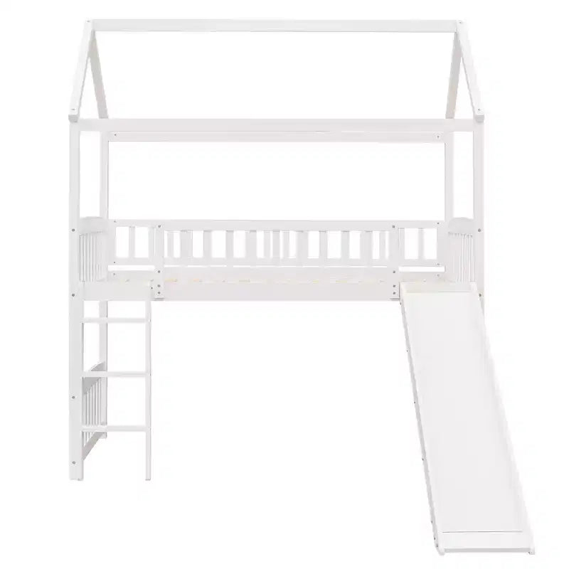 Letto a soppalco/a casetta Whisen 79.5L x 41.8W moderno, dimensione doppia, con scivolo