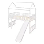 Letto a soppalco/a casetta Whisen 79.5L x 41.8W moderno, dimensione doppia, con scivolo