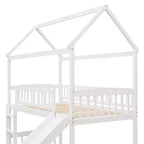 Letto a soppalco/a casetta Whisen 79.5L x 41.8W moderno, dimensione doppia, con scivolo