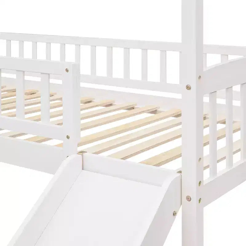 Letto a soppalco/a casetta Whisen 79.5L x 41.8W moderno, dimensione doppia, con scivolo
