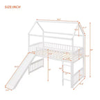 Letto a soppalco/a casetta Whisen 79.5L x 41.8W moderno, dimensione doppia, con scivolo