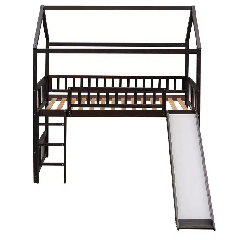 Letto a soppalco/a casetta Whisen 79.5L x 41.8W moderno, dimensione doppia, con scivolo