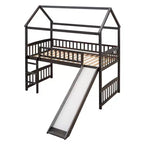 Letto a soppalco/a casetta Whisen 79.5L x 41.8W moderno, dimensione doppia, con scivolo