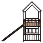 Letto a soppalco/a casetta Whisen 79.5L x 41.8W moderno, dimensione doppia, con scivolo