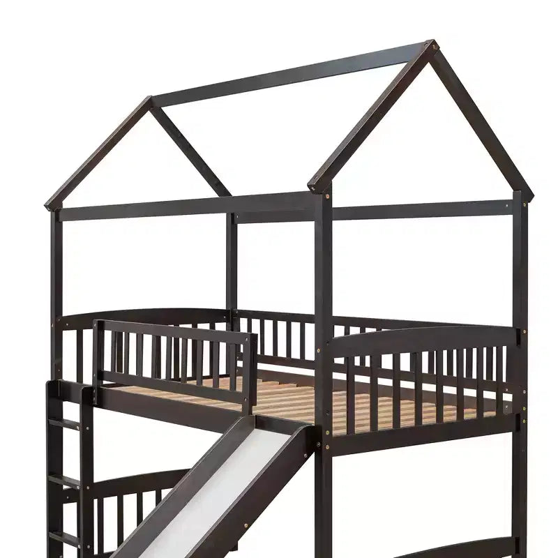 Letto a soppalco/a casetta Whisen 79.5L x 41.8W moderno, dimensione doppia, con scivolo