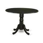 Set da pranzo HomeStock Round Dropleaf con sedie in tessuto di lino nero