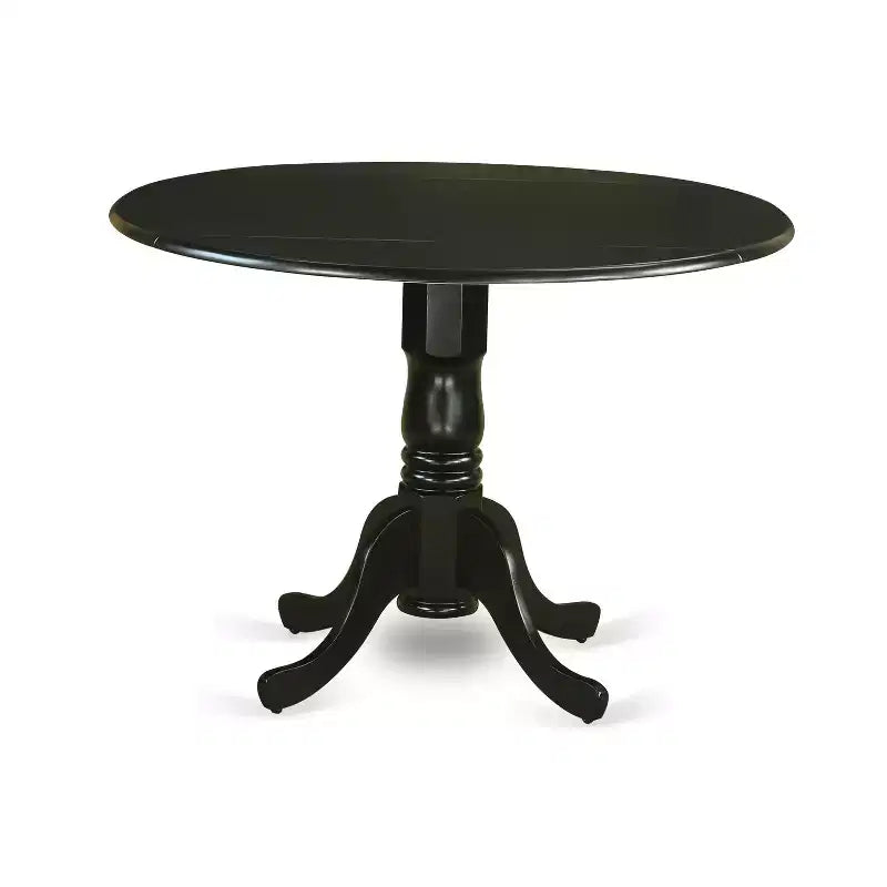 Set da pranzo HomeStock Round Dropleaf con sedie in tessuto di lino nero