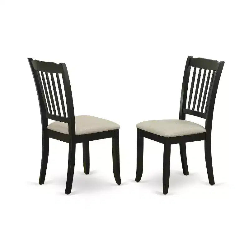 Set da pranzo HomeStock Round Dropleaf con sedie in tessuto di lino nero