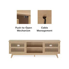 Plank+Beam 59 Mobile TV con 2 ante in legno massiccio, stile moderno di metà secolo