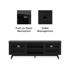 Plank+Beam 59 Mobile TV con 2 ante in legno massiccio, stile moderno di metà secolo