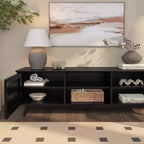Plank+Beam 59 Mobile TV con 2 ante in legno massiccio, stile moderno di metà secolo