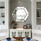 20 x 18 Hexagon Wall Mirror with Contemporary Glass Design, Home Decor Accent Mirror for Living Room, Entryway, Bedroom