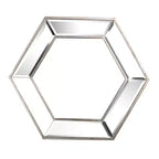 20 x 18 Hexagon Wall Mirror with Contemporary Glass Design, Home Decor Accent Mirror for Living Room, Entryway, Bedroom