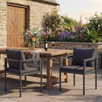 MAYEERTY Set of 2 All-Weather Aluminum Outdoor Patio Chairs with Armrests 300lbs Capacity