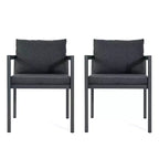 MAYEERTY Set of 2 All-Weather Aluminum Outdoor Patio Chairs with Armrests 300lbs Capacity