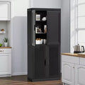 72x31x16 Wood Accent Cabinet in Black, Storage Organizer with Adjustable Shelves for Kitchen Bedroom Entryway Living Room Dinning Room