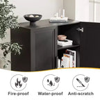 Mobiletto d'accento in legno 72x31x16 nero, organizer con ripiani regolabili per cucina camera da letto ingresso soggiorno sala da pranzo