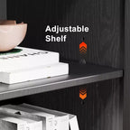 Mobiletto d'accento in legno 72x31x16 nero, organizer con ripiani regolabili per cucina camera da letto ingresso soggiorno sala da pranzo
