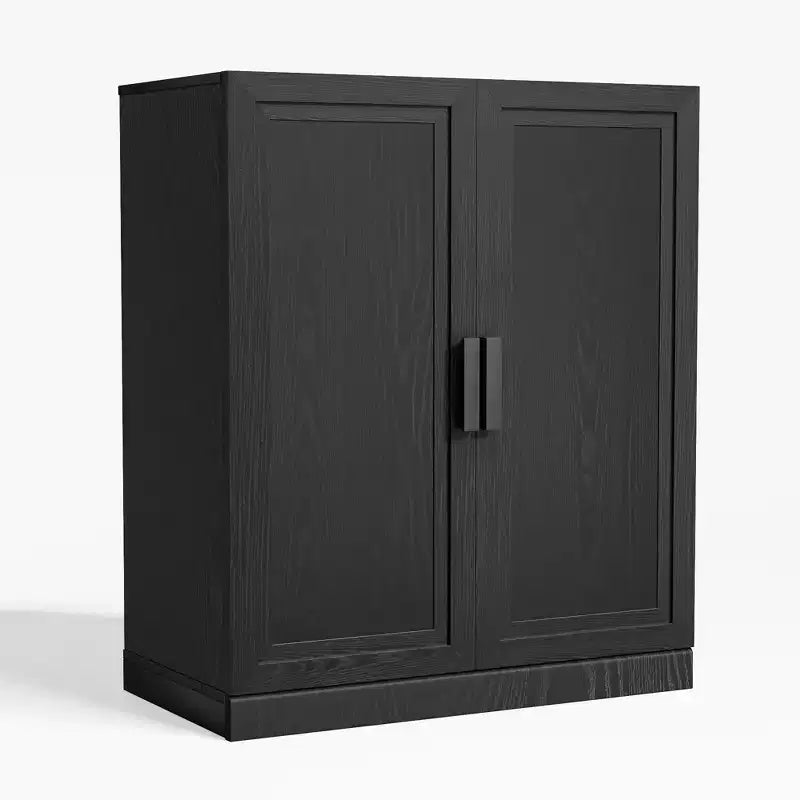 Mobiletto d'accento in legno 72x31x16 nero, organizer con ripiani regolabili per cucina camera da letto ingresso soggiorno sala da pranzo