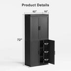 Mobiletto d'accento in legno 72x31x16 nero, organizer con ripiani regolabili per cucina camera da letto ingresso soggiorno sala da pranzo